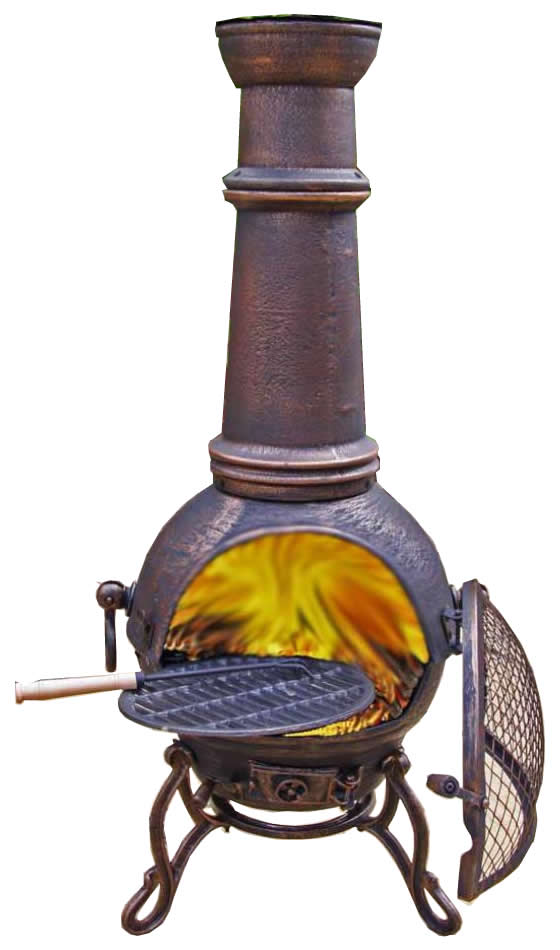 Buy the XL Toledo Cast iron Chiminea Black or Bronze colours online